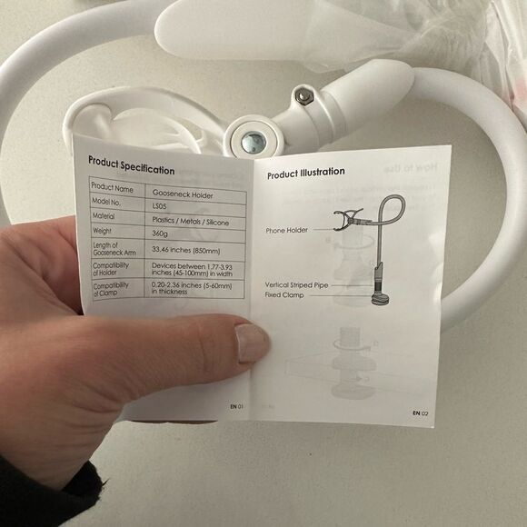 Lamicall LS05 Etsy Branded White Gooseneck phone holder - Picture 6 of 8